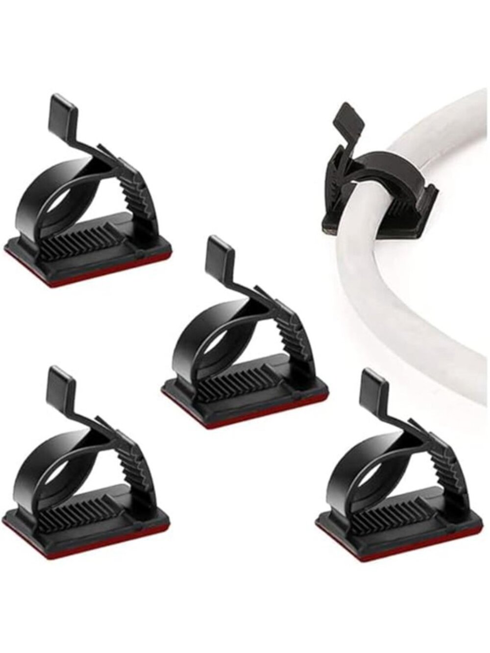 50Pcs Adjustable Cable Management Clips Adhesive Cord Organizer Wire Holder Desk